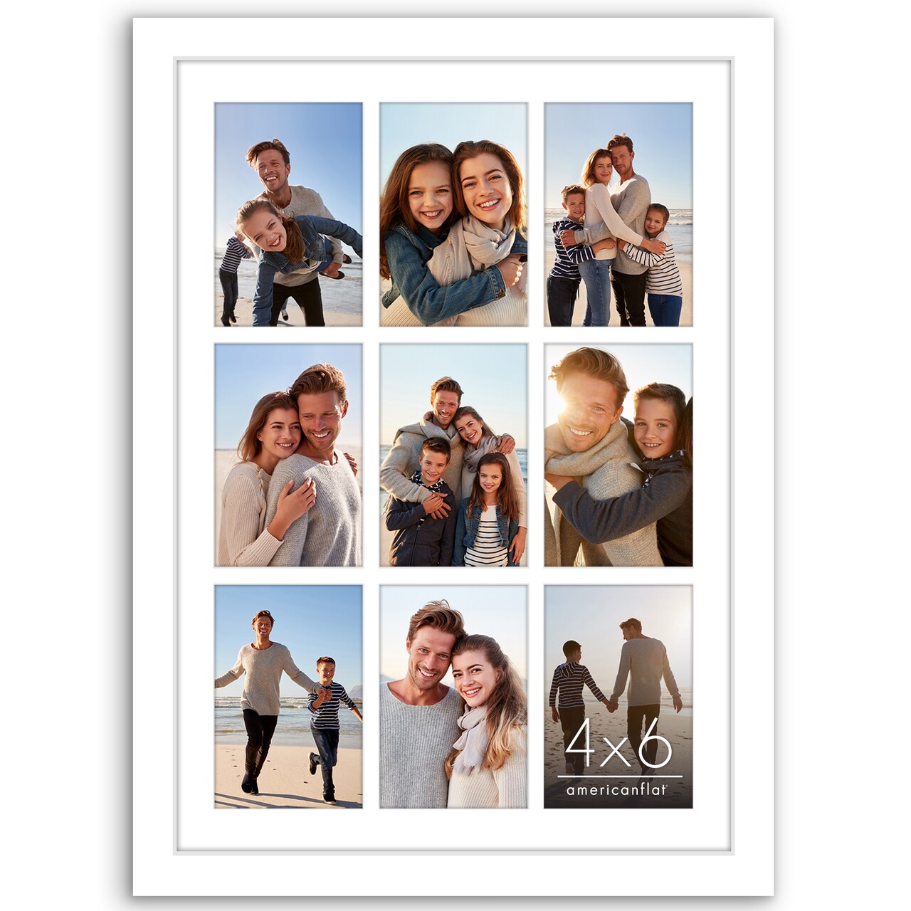 Americanflat 14x20 Collage Picture Frame - Fits Nine 4x6 Photos or One 14x20 Photo